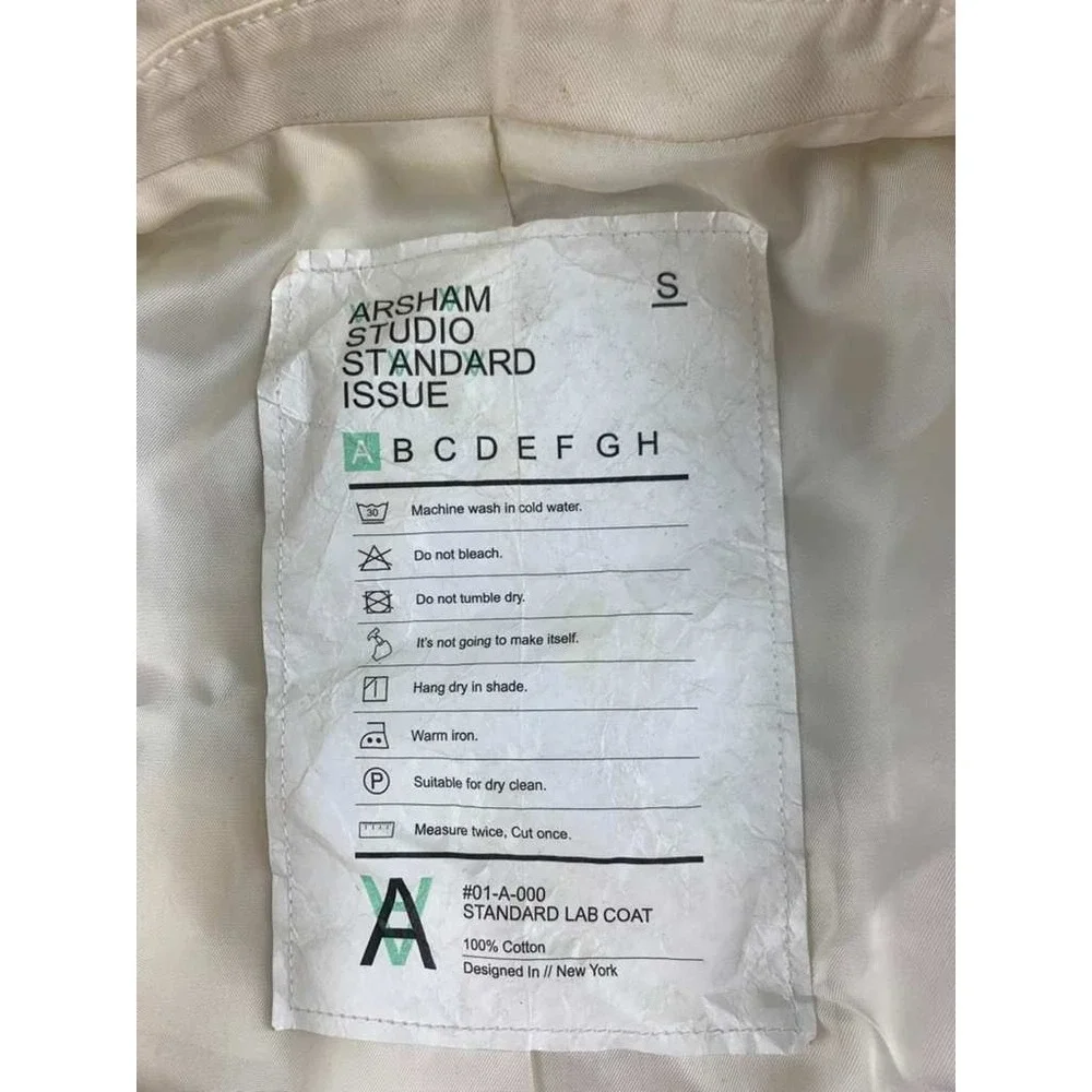 Kith x Daniel Arsham Studio Standard Issue Lab Coat Men S White Cotton #01-A-000